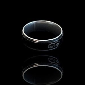 Unique, fidget spinner ring black, and silver size 10